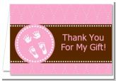 Baby Feet Pitter Patter Pink - Baby Shower Thank You Cards