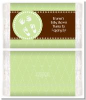 Baby Feet Pitter Patter Neutral - Personalized Popcorn Wrapper Baby Shower Favors