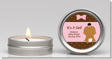 Baby Girl African American - Baby Shower Candle Favors