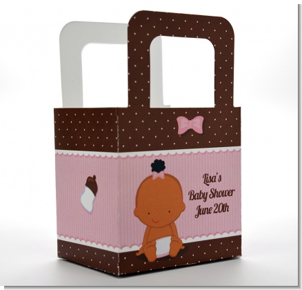 Baby Girl African American - Personalized Baby Shower Favor Boxes