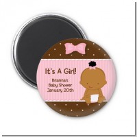 Baby Girl African American - Personalized Baby Shower Magnet Favors