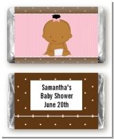 Baby Girl African American - Personalized Baby Shower Mini Candy Bar Wrappers