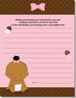 Baby Girl African American - Baby Shower Notes of Advice