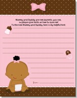 Baby Girl African American - Baby Shower Notes of Advice