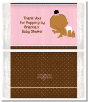 Baby Girl African American - Personalized Popcorn Wrapper Baby Shower Favors