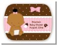 Baby Girl African American - Personalized Baby Shower Rounded Corner Stickers thumbnail