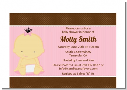 Baby Girl Asian - Baby Shower Petite Invitations