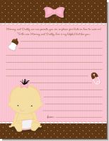 Baby Girl Asian - Baby Shower Notes of Advice