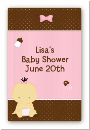 Baby Girl Asian - Custom Large Rectangle Baby Shower Sticker/Labels