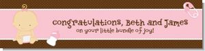 Baby Girl Caucasian - Personalized Baby Shower Banners
