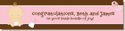 Baby Girl Caucasian - Personalized Baby Shower Banners