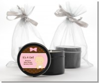 Baby Girl Caucasian - Baby Shower Black Candle Tin Favors