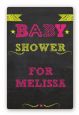 Baby Girl Chalk Inspired - Custom Large Rectangle Baby Shower Sticker/Labels thumbnail