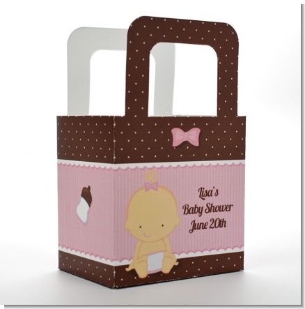 Baby Girl Caucasian - Personalized Baby Shower Favor Boxes