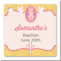 Baby Girl - Personalized Baptism / Christening Card Stock Favor Tags