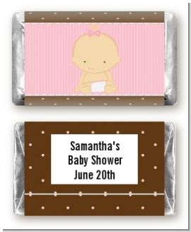 Baby Girl Caucasian - Personalized Baby Shower Mini Candy Bar Wrappers
