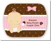 Baby Girl Caucasian - Personalized Baby Shower Rounded Corner Stickers
