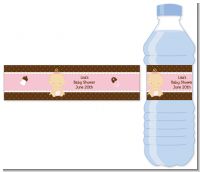 Baby Girl Caucasian - Personalized Baby Shower Water Bottle Labels