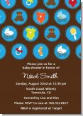 Baby Icons Blue - Baby Shower Invitations