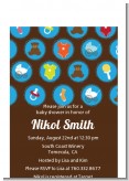 Baby Icons Blue - Baby Shower Petite Invitations