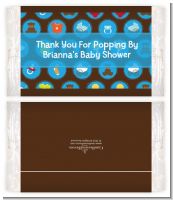 Baby Icons Blue - Personalized Popcorn Wrapper Baby Shower Favors