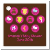 Baby Icons Pink - Personalized Baby Shower Card Stock Favor Tags