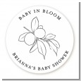 Baby is Blooming - Round Personalized Baby Shower Sticker Labels thumbnail