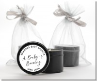 Baby is Brewing - Baby Shower Black Candle Tin Favors