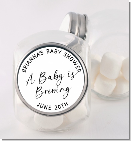 Baby is Brewing - Personalized Baby Shower Candy Jar