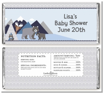 Baby Mountain Trail - Personalized Baby Shower Candy Bar Wrappers