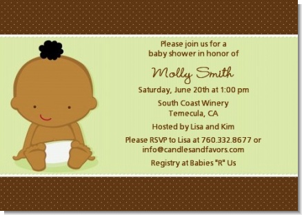 Baby Neutral African American - Baby Shower Invitations