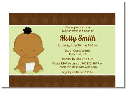 Baby Neutral African American - Baby Shower Petite Invitations
