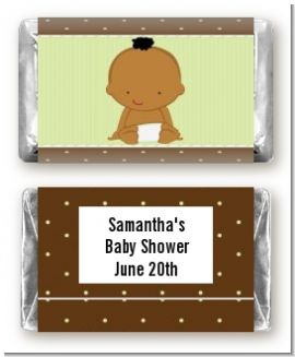 Baby Neutral African American - Personalized Baby Shower Mini Candy Bar Wrappers