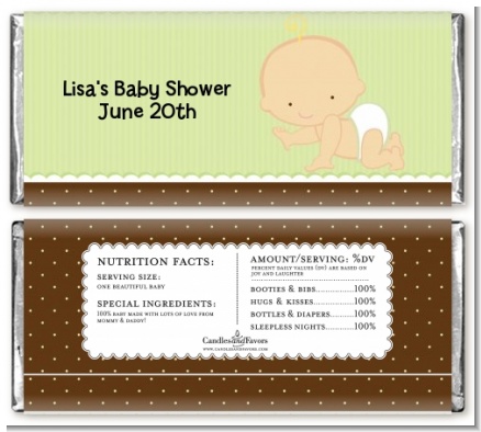 Baby Neutral Caucasian - Personalized Baby Shower Candy Bar Wrappers