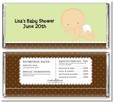 Baby Neutral Caucasian - Personalized Baby Shower Candy Bar Wrappers