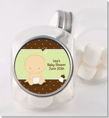 Baby Neutral Caucasian - Personalized Baby Shower Candy Jar