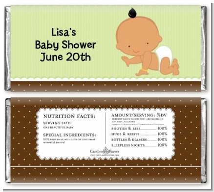 Baby Neutral Hispanic - Personalized Baby Shower Candy Bar Wrappers