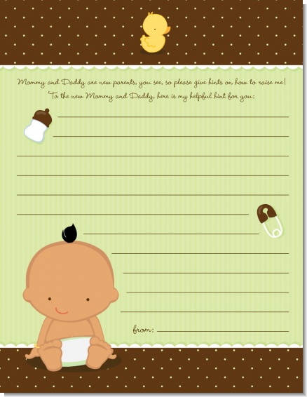 Baby Neutral Hispanic - Baby Shower Notes of Advice