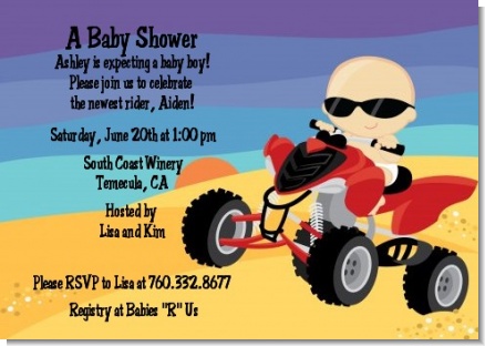 Baby On A Quad - Baby Shower Invitations