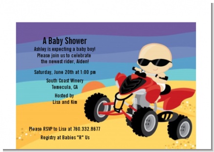 Baby On A Quad - Baby Shower Petite Invitations