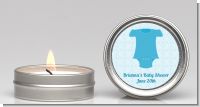 Baby Outfit Blue - Baby Shower Candle Favors