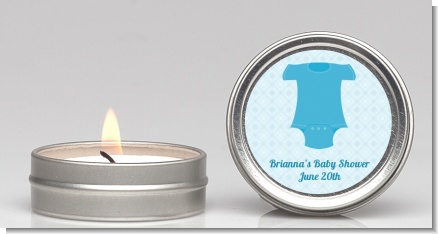 Baby Outfit Blue - Baby Shower Candle Favors