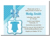 Baby Outfit Blue - Baby Shower Petite Invitations