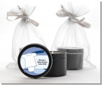 Baby Outfit Camouflage - Baby Shower Black Candle Tin Favors