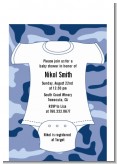 Baby Outfit Camouflage - Baby Shower Petite Invitations
