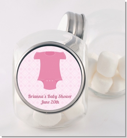 Baby Outfit Pink - Personalized Baby Shower Candy Jar
