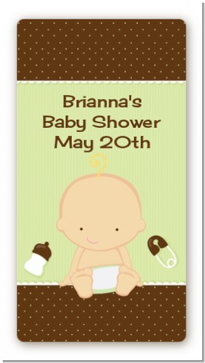 Baby Neutral Caucasian - Custom Rectangle Baby Shower Sticker/Labels