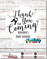 Thank You For Coming - Round Personalized Baby Shower Sticker Labels