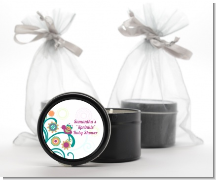 Baby Sprinkle - Baby Shower Black Candle Tin Favors