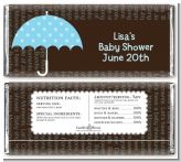 Baby Sprinkle Umbrella Blue - Personalized Baby Shower Candy Bar Wrappers